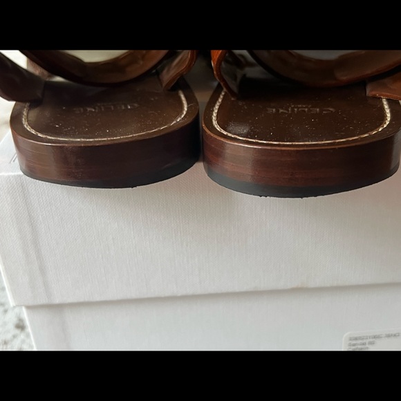 Celine cognac brown gold studded gladiator sandals size 41 / 11 - Picture 6 of 9